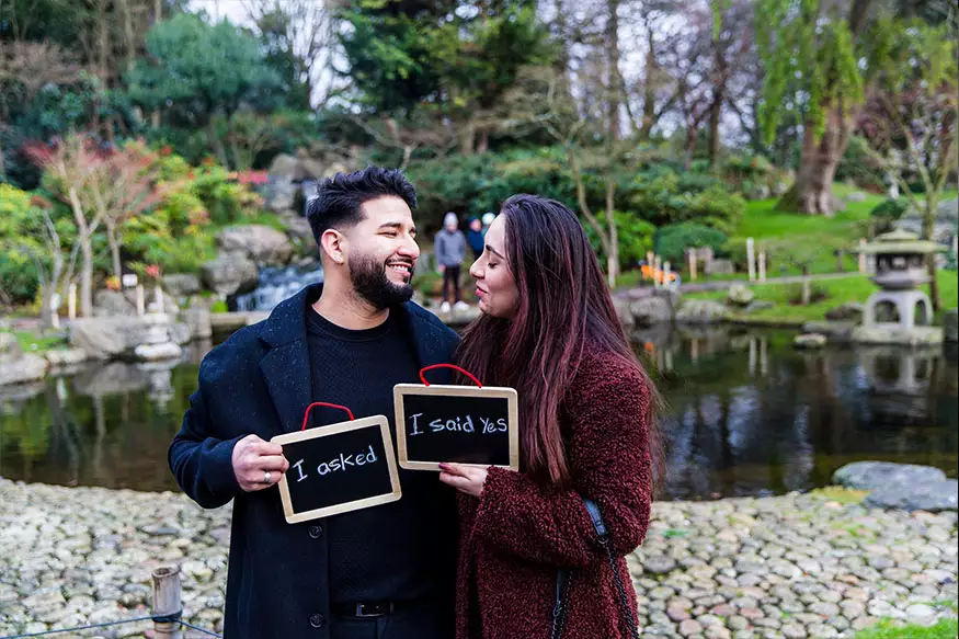 Proposal photography at Kyoto Gardens